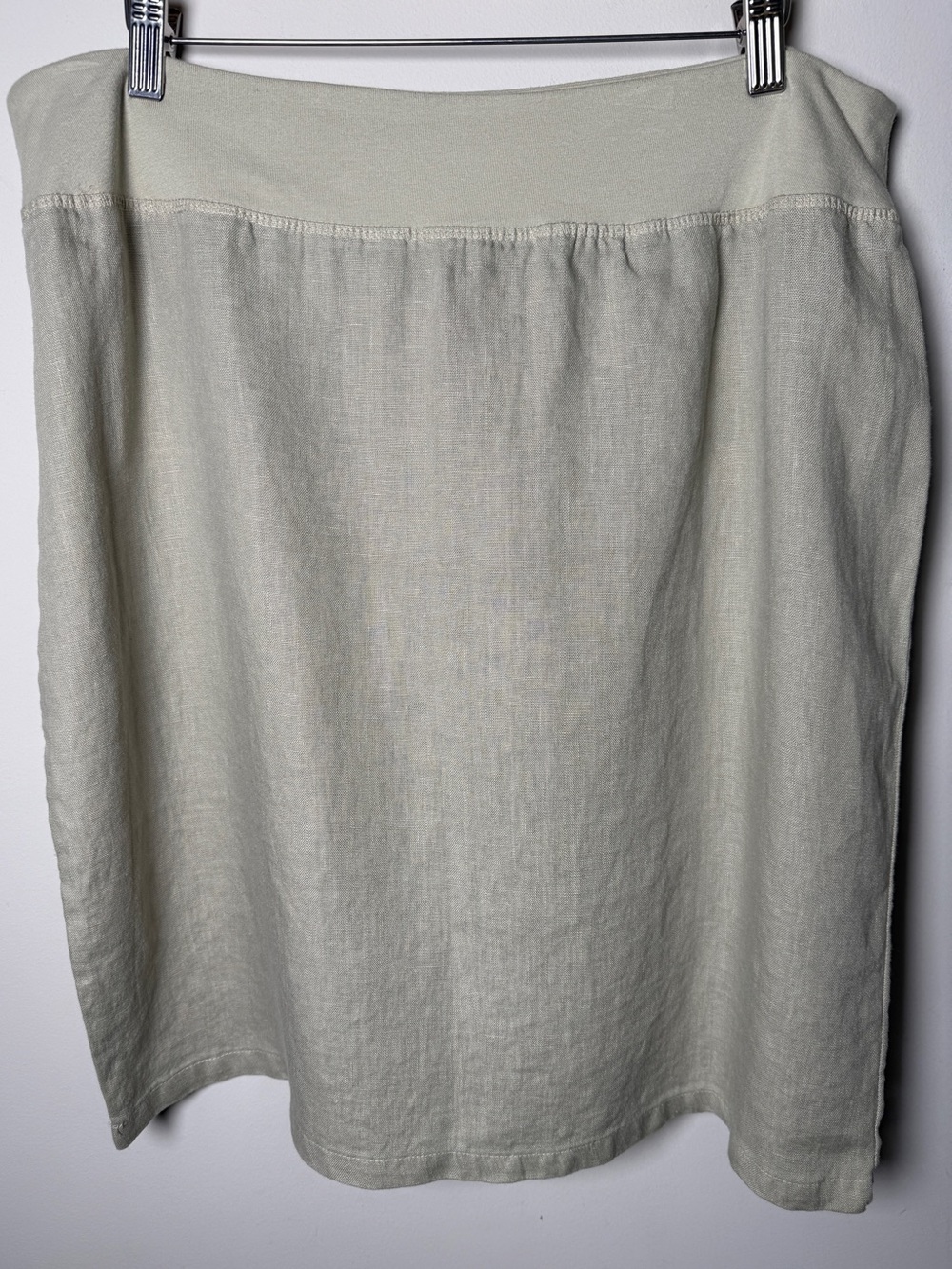 NWT Cut Loose Linen Knee Length Skirt Light Sage Sz XL